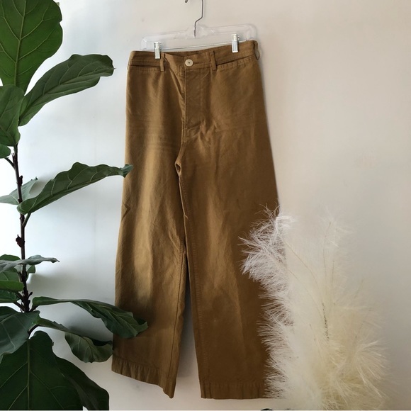 SOLD Jesse Kamm Sailor Canvas Pants Sz XL Wide Leg High Waisted - Picture 7 of 9